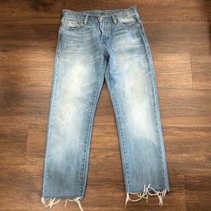 Irregular Distressed Levi’s Jeans